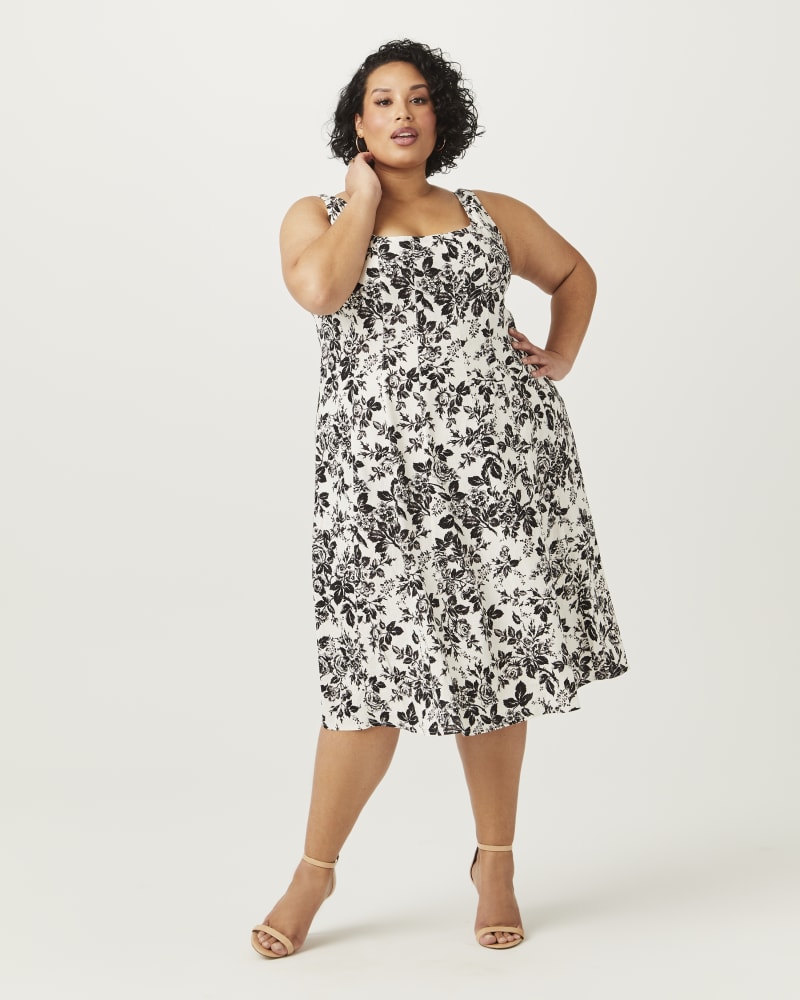 White fit and cheap flare dress plus size